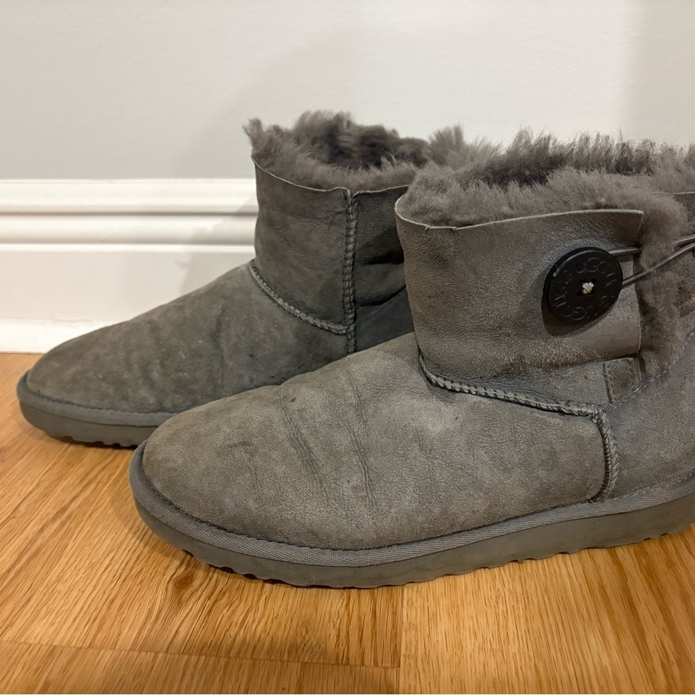 Gray Ugg Shearling Lined Boots